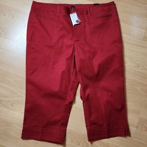 NWT Venezia Vintage Lane Bryant Red Capri Pants Size 18 Cotton Spandex